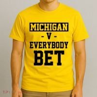 Michigan V Everybody Bet Football Fan T-Shirt thumb 3