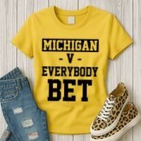 Michigan V Everybody Bet Football Fan Women's T-Shirt thumb 3