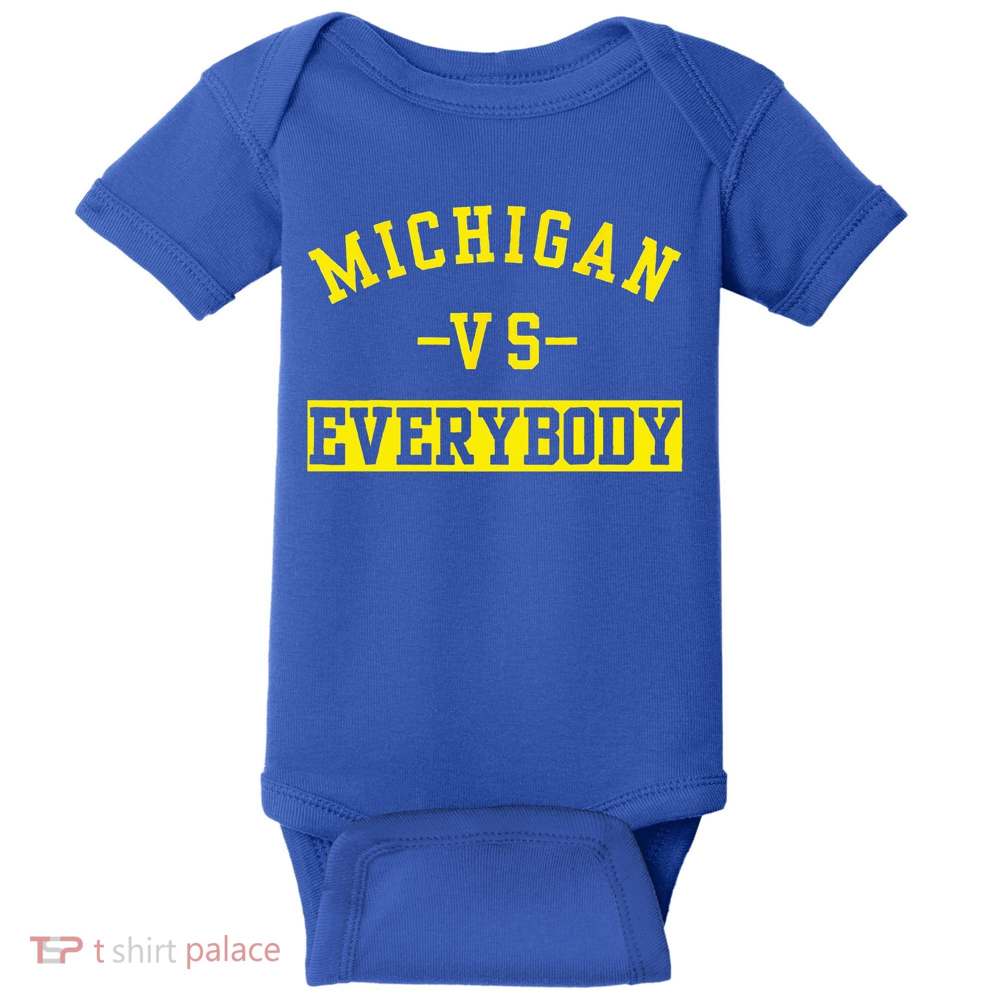 Michigan vs Eeverything  everybody  Baby Bodysuit