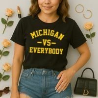 Michigan Vs Everyone Everybody Quote Comfort Colors Boxy T-Shirt thumb 2