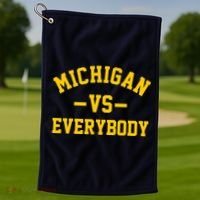 Michigan Vs Everyone Everybody Quote Golf Towel thumb 1