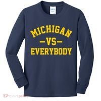 Michigan Vs Everyone Everybody Quote Kids Long Sleeve Shirt thumb 0