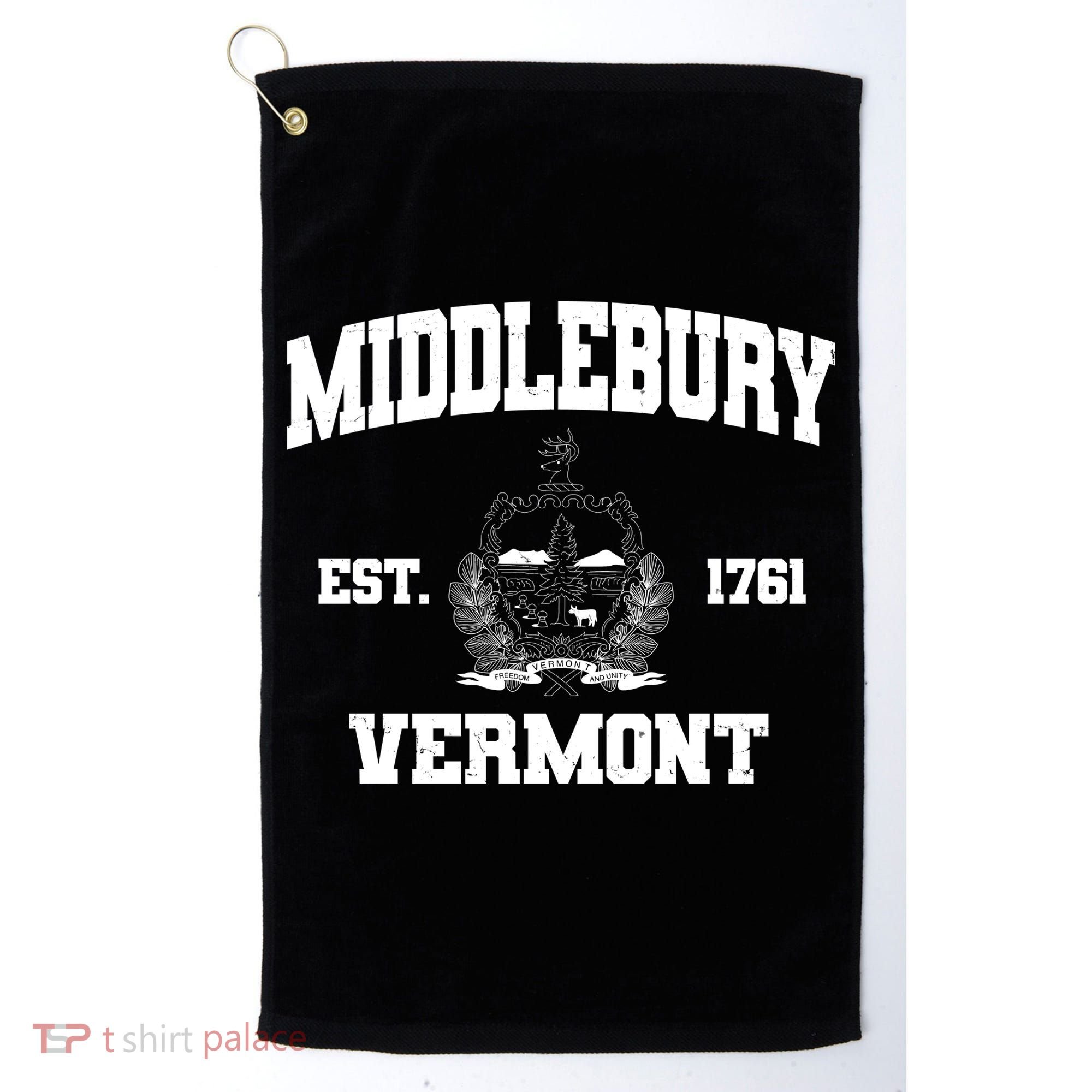 Middlebury Vermont Est 1761 Varsity Logo Golf Towel