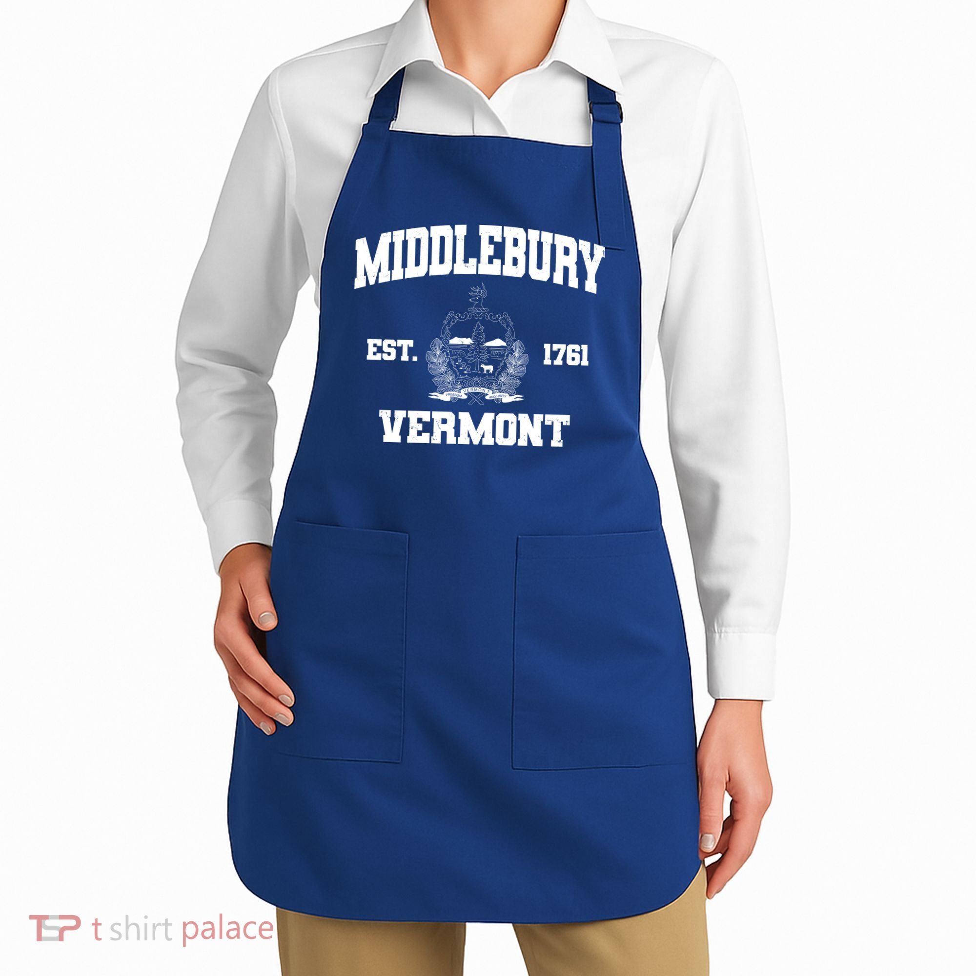 Middlebury Vermont Est 1761 Varsity Logo Apron