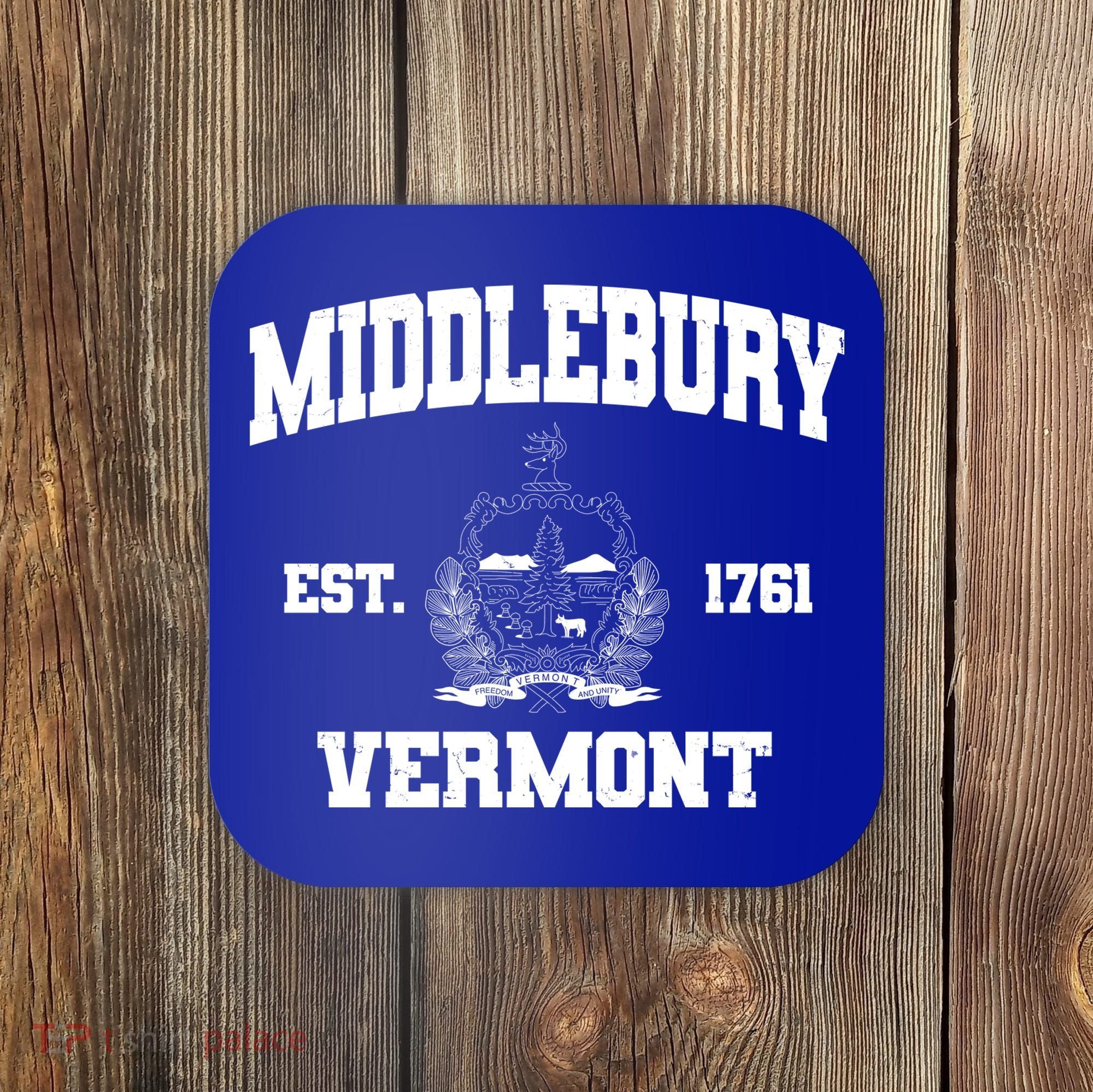 Middlebury Vermont Est 1761 Varsity Logo Coaster