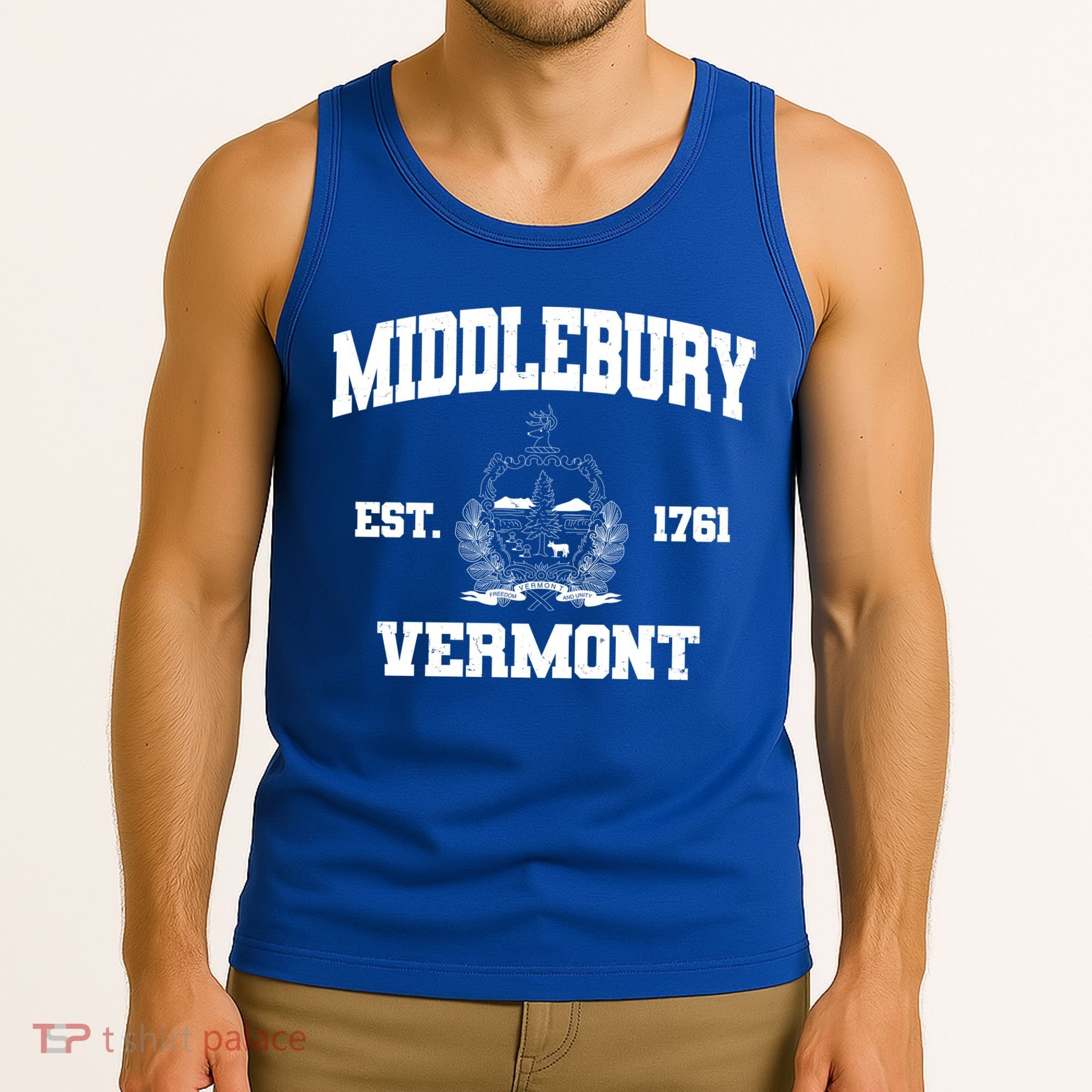 Middlebury Vermont Est 1761 Varsity Logo Tank Top