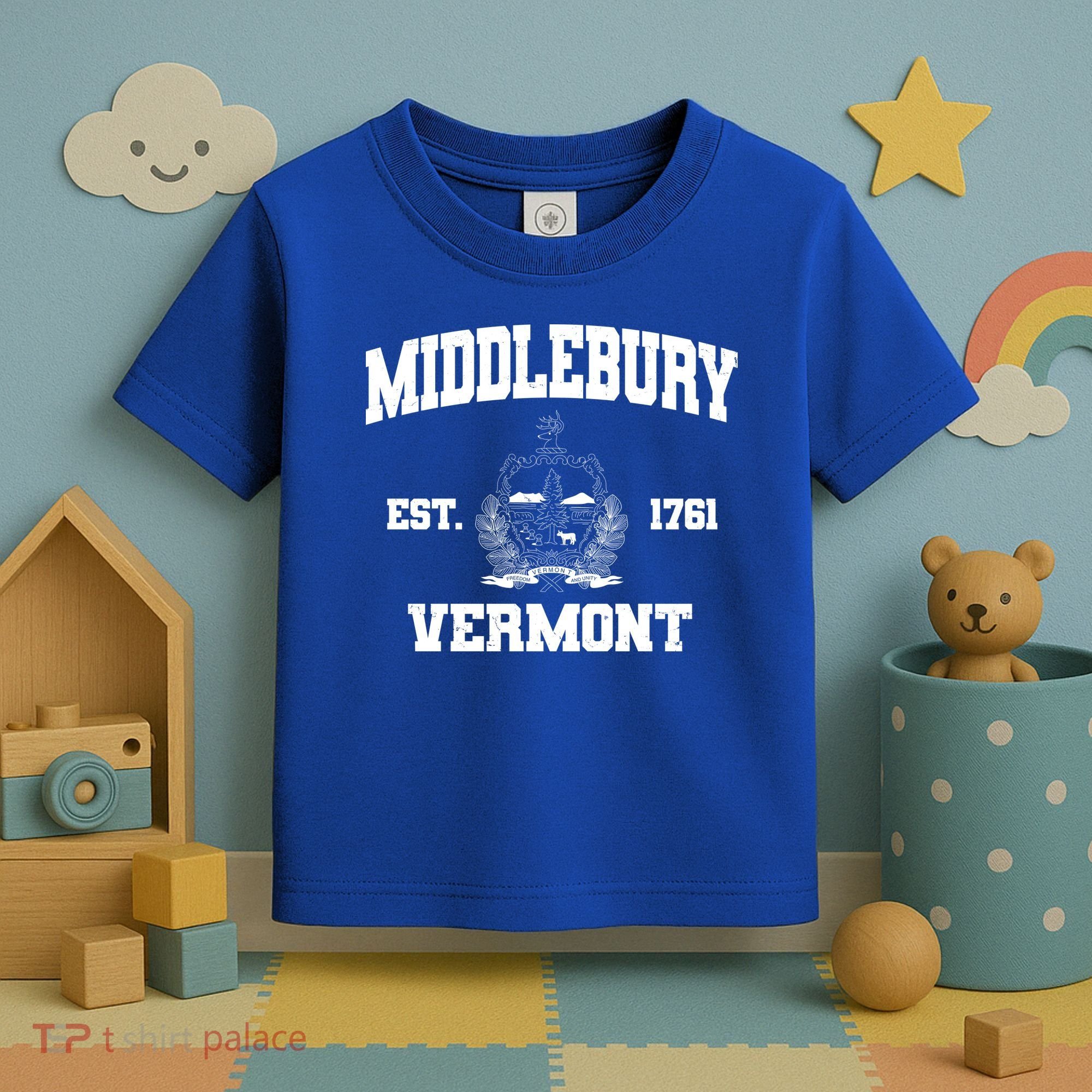 Middlebury Vermont Est 1761 Varsity Logo Toddler T-Shirt