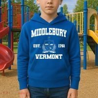 Middlebury Vermont Est 1761 Varsity Logo Kids Hoodie thumb 2
