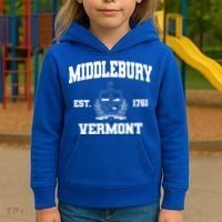 Middlebury Vermont Est 1761 Varsity Logo Kids Hoodie thumb 3