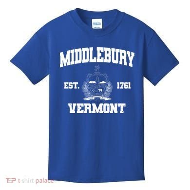 Middlebury Vermont Est 1761 Varsity Logo Kids T-Shirt