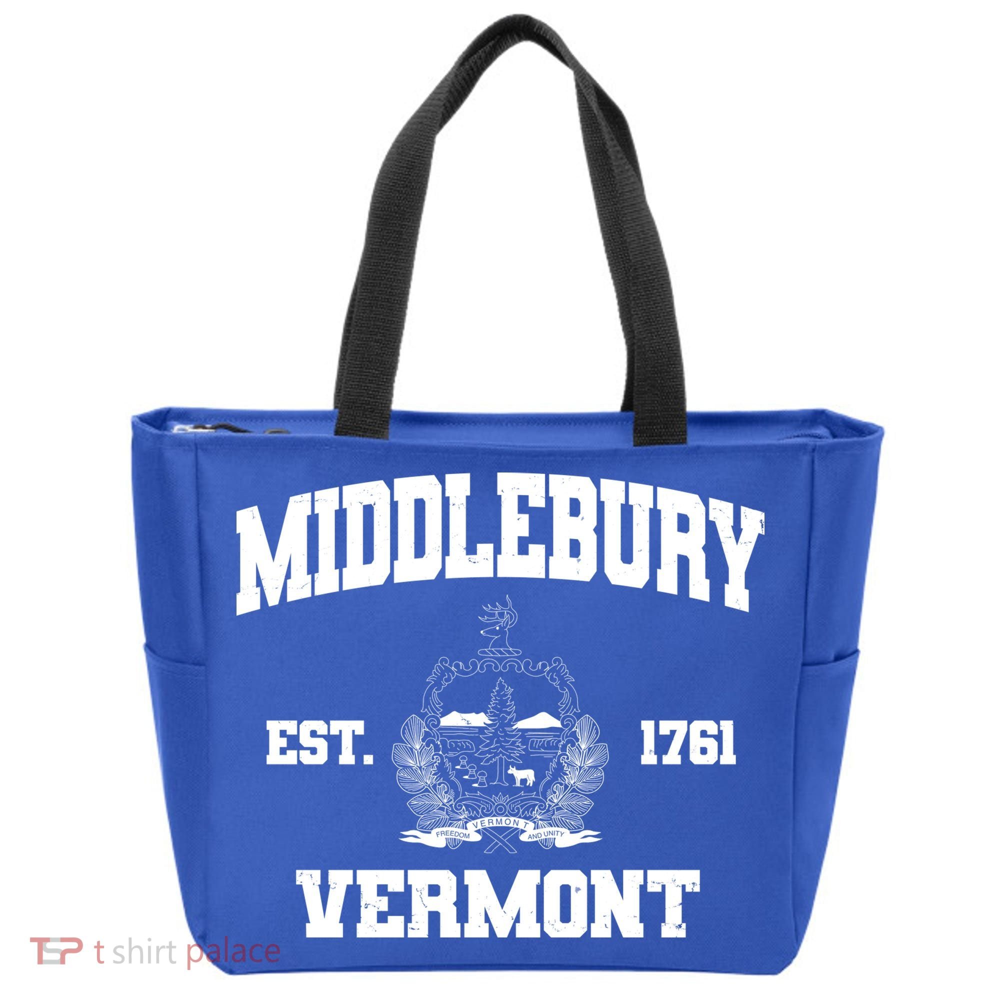 Middlebury Vermont Est 1761 Varsity Logo Tote Bag