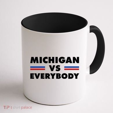 Michigan Vs Everybody Retro Coffee Mug back