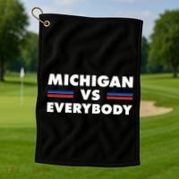 Michigan Vs Everybody Retro Golf Towel thumb 1