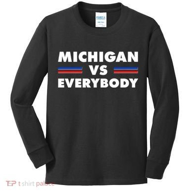 Michigan Vs Everybody Retro Kids Long Sleeve Shirt