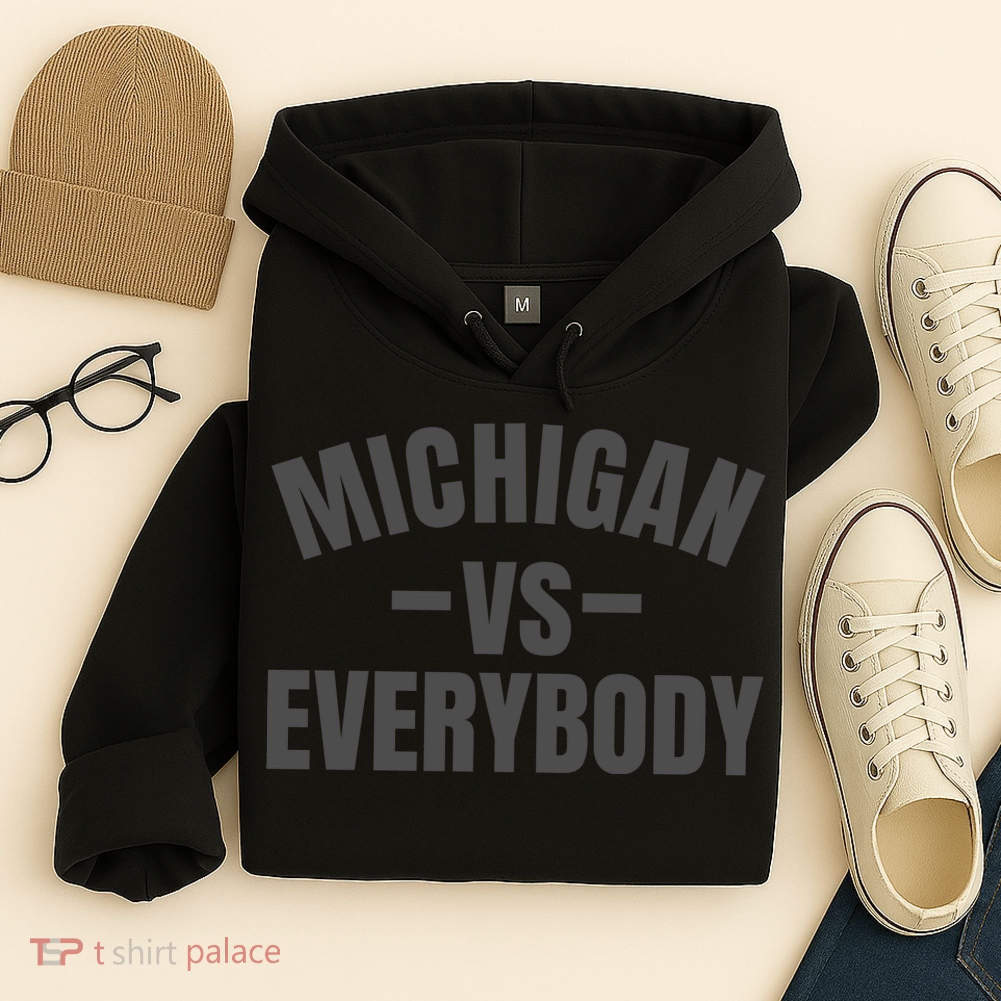 Michigan Verses Everybody Vs Graystyle Hoodie