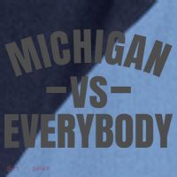 Michigan Verses Everybody Vs Graystyle Raglan Baseball Sleeve Shirt thumb 2