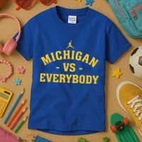 Michigan vs Everyone Everybody Quote Funny  Kids T-Shirt thumb 3
