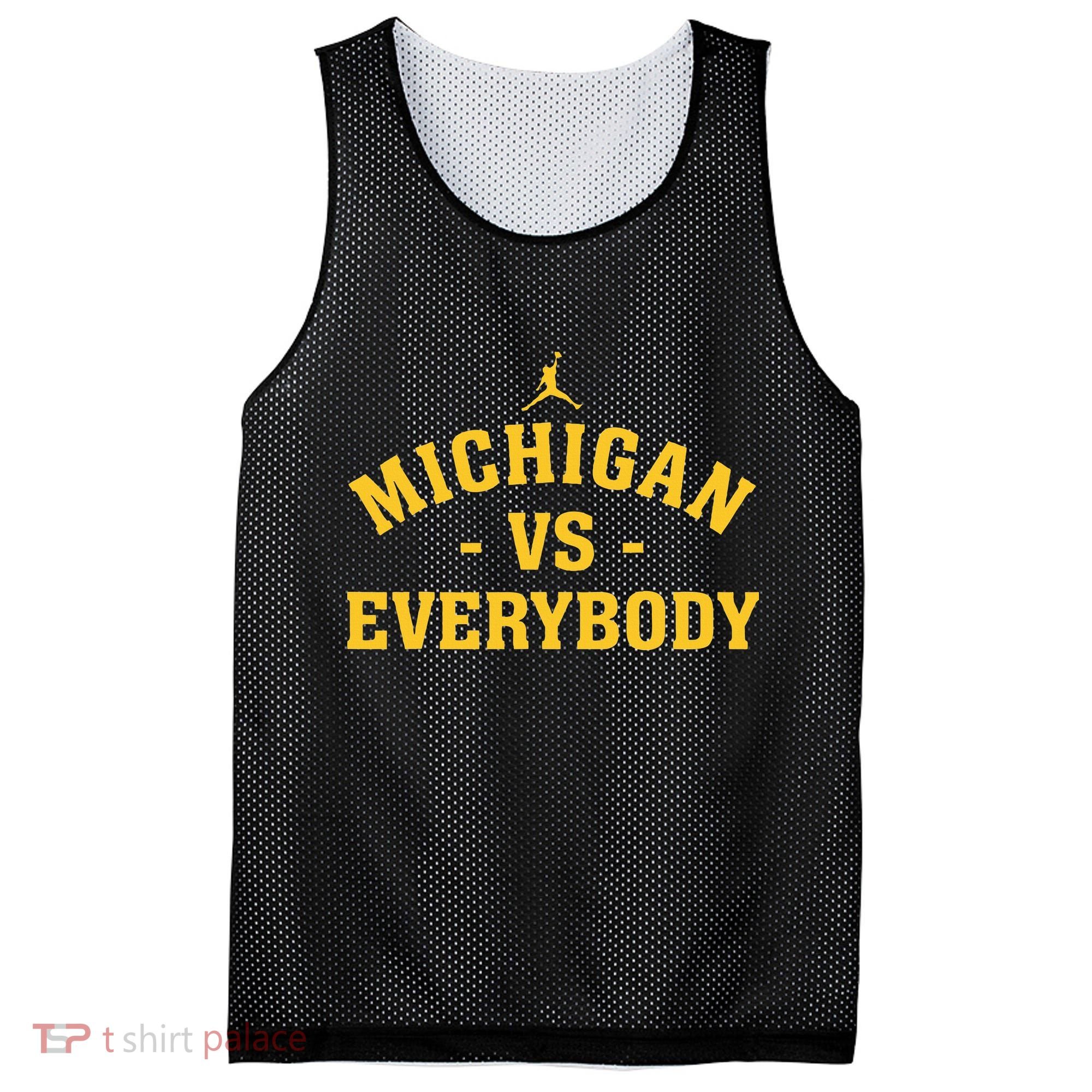 Michigan vs Everyone Everybody Quote Funny  Mesh Reversible Basketball Jersey Tank