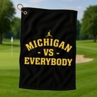 Michigan vs Everyone Everybody Quote Funny  Golf Towel thumb 1