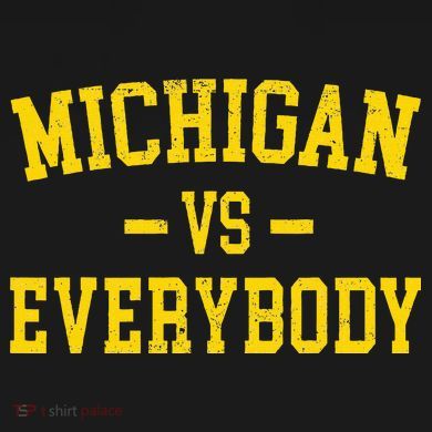 Michigan vs Everyone Everybody Quotes  Cropped Pullover Crew