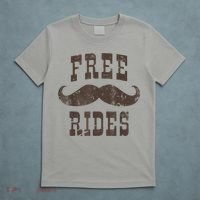 Mens Vintage Free Mustache Rides Funny T-Shirt thumb 5