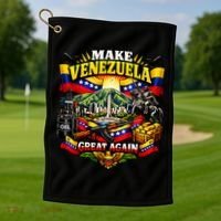 Make Venezuela Great Again Venezuela Flag Freedom Golf Towel thumb 1