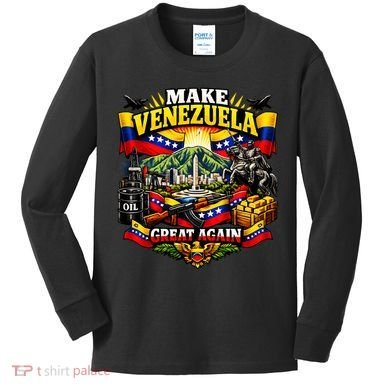 Make Venezuela Great Again Venezuela Flag Freedom Kids Long Sleeve Shirt