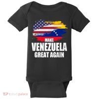 Make Venezuela Great Again USA Flag Baby Bodysuit thumb 0