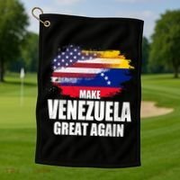 Make Venezuela Great Again USA Flag Golf Towel thumb 1