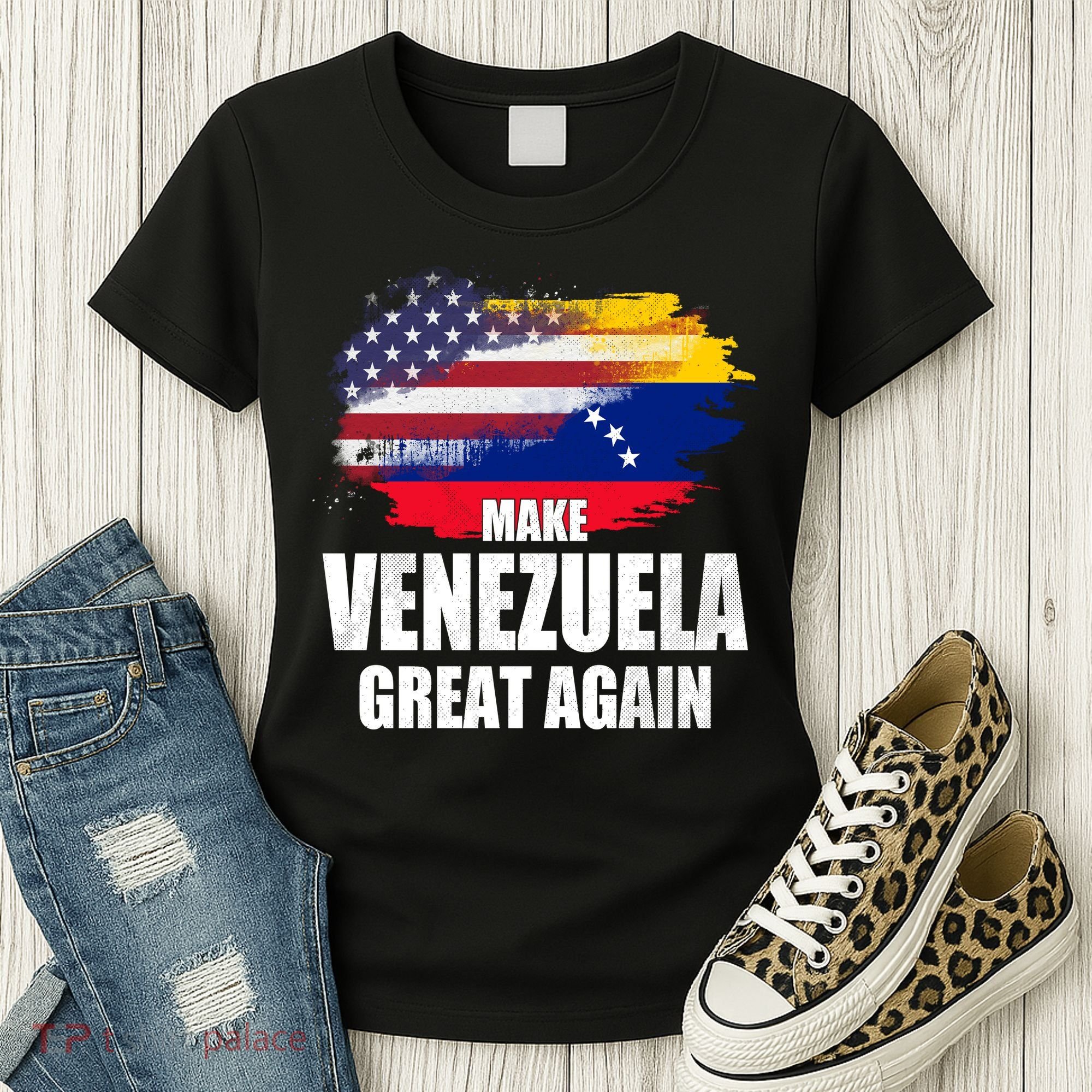 Make Venezuela Great Again USA Flag Women's T-Shirt