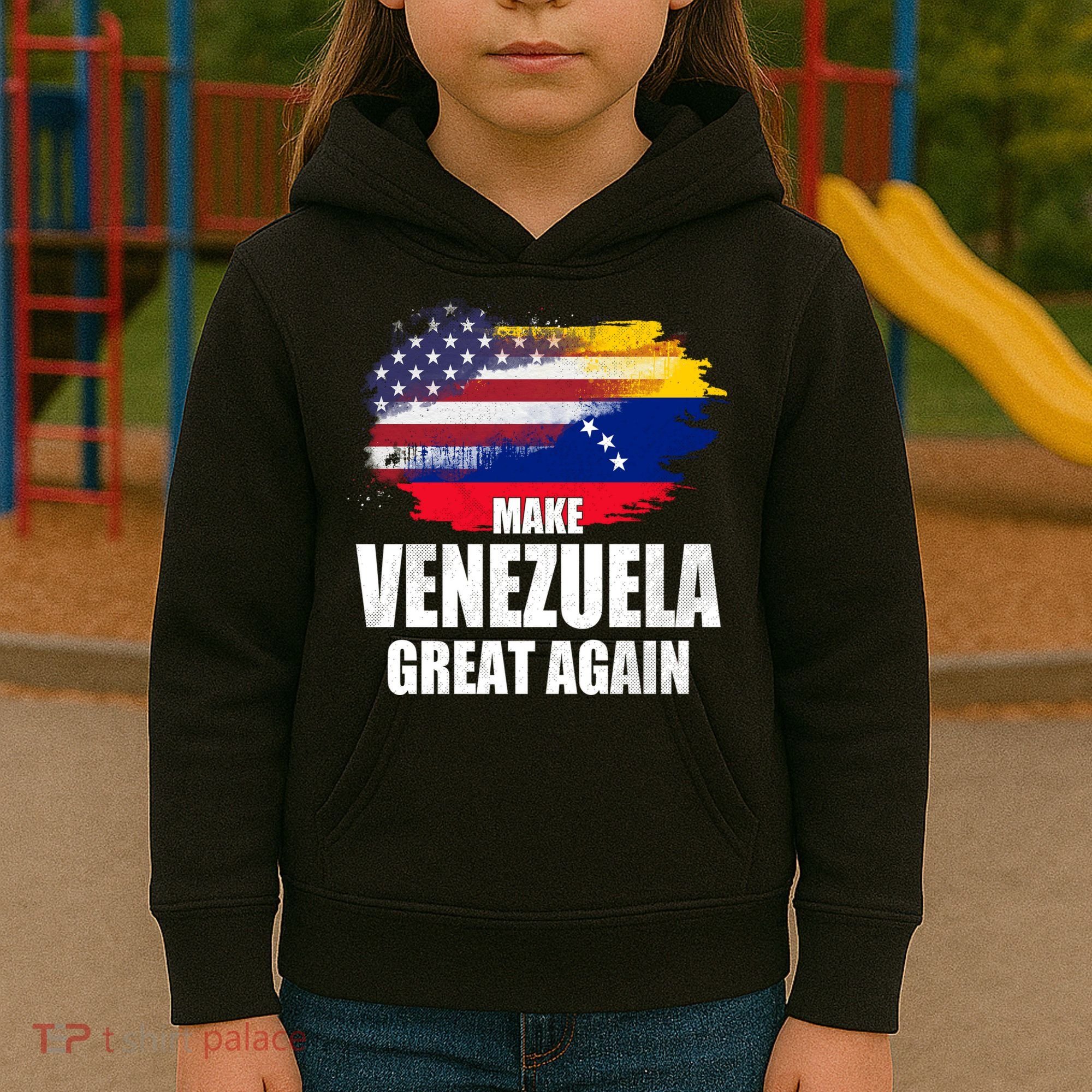 Make Venezuela Great Again USA Flag Kids Hoodie