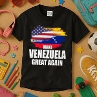 Make Venezuela Great Again USA Flag Kids T-Shirt thumb 3