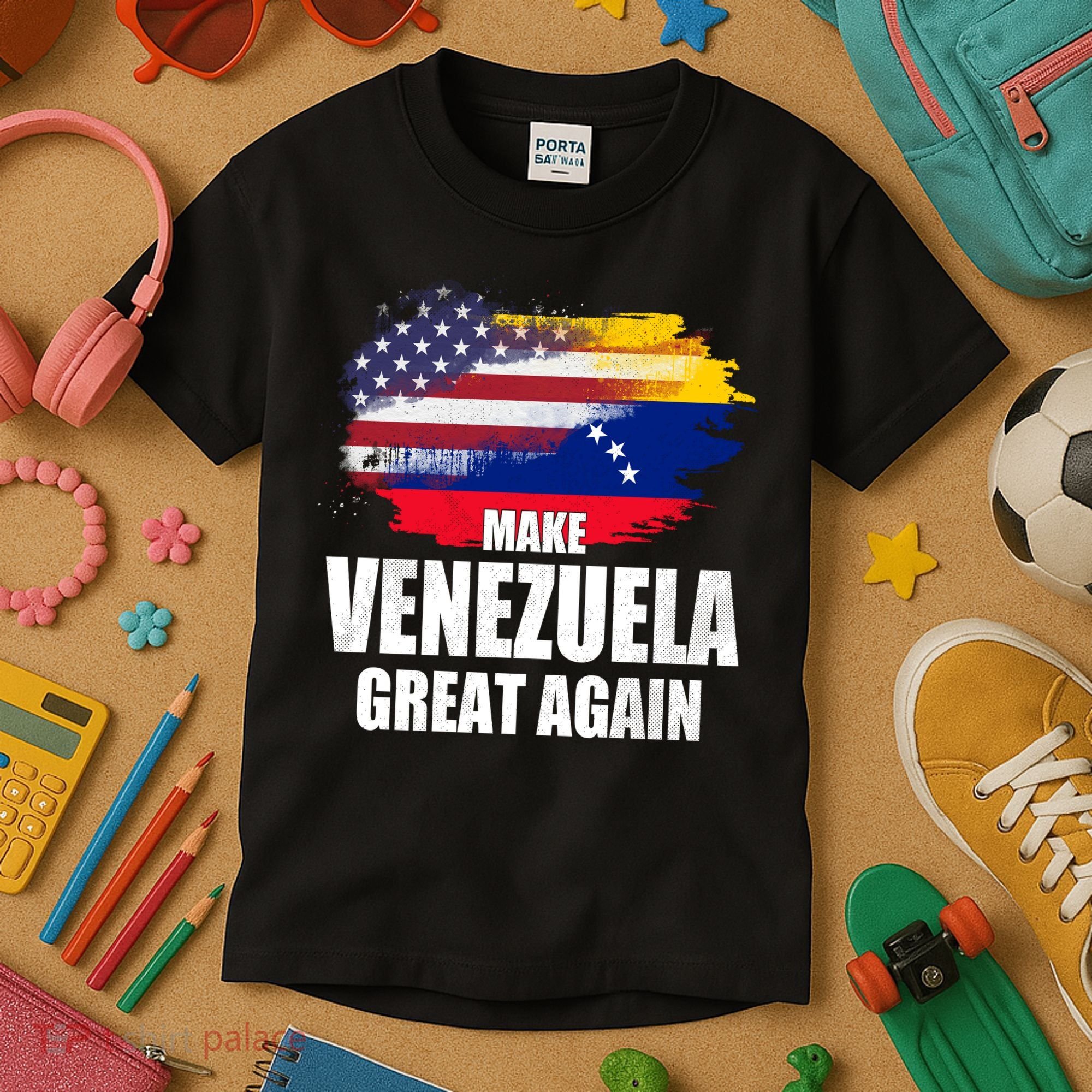Make Venezuela Great Again USA Flag Kids T-Shirt