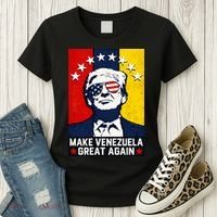 Make Venezuela Great Again Funny Donald Trump Women's T-Shirt thumb 3