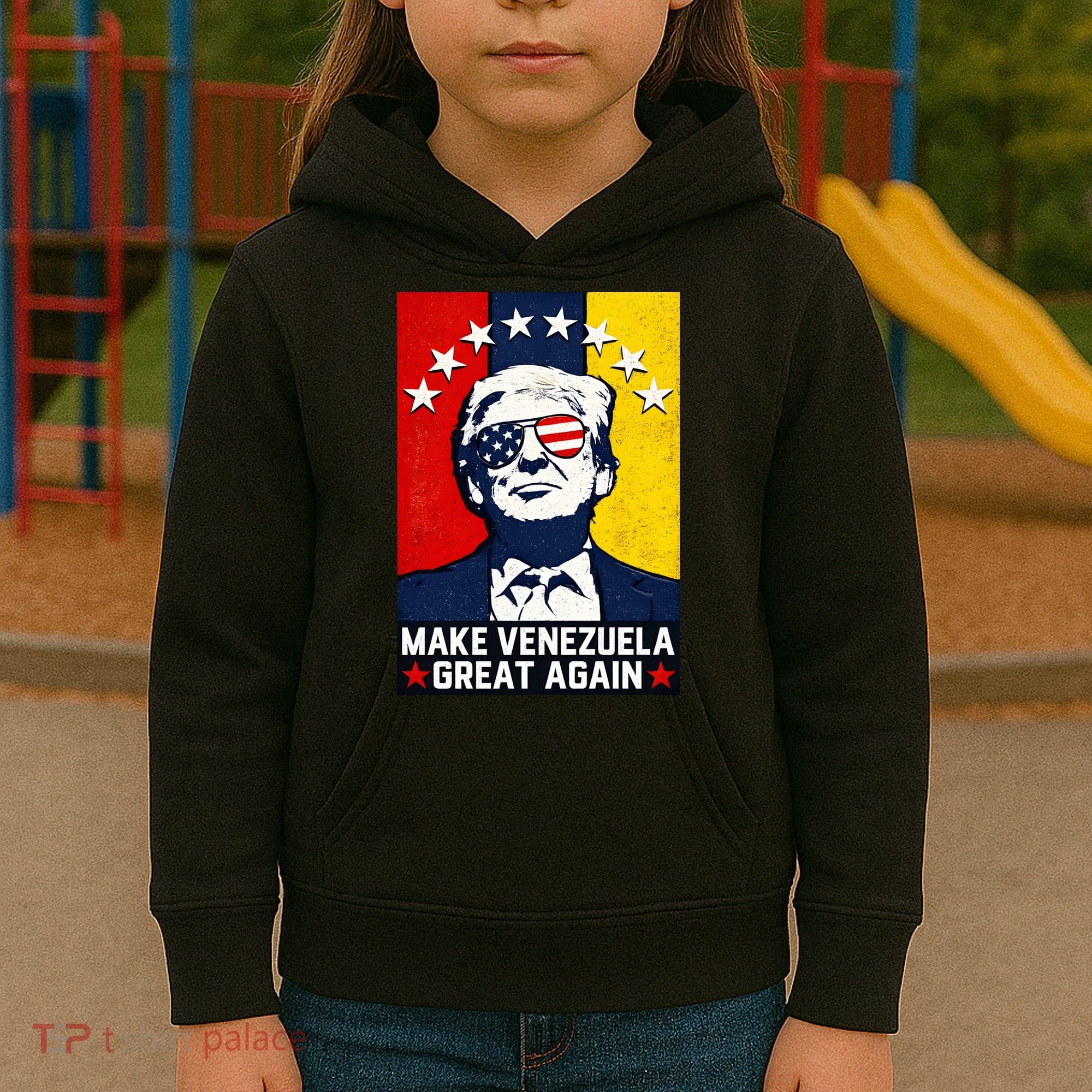 Make Venezuela Great Again Funny Donald Trump Kids Hoodie