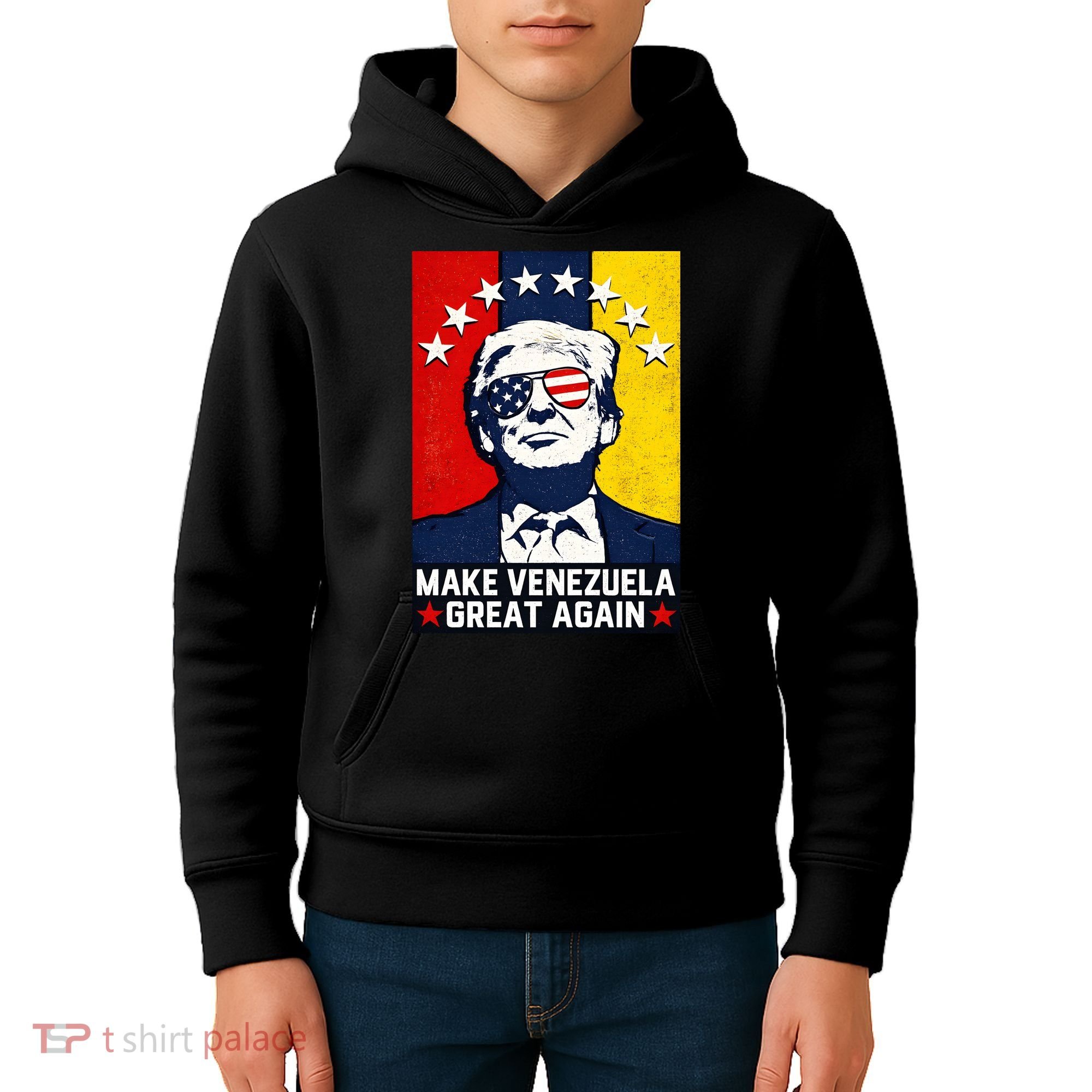 Make Venezuela Great Again Funny Donald Trump Kids Hoodie