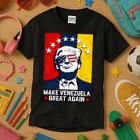 Make Venezuela Great Again Funny Donald Trump Kids T-Shirt thumb 3
