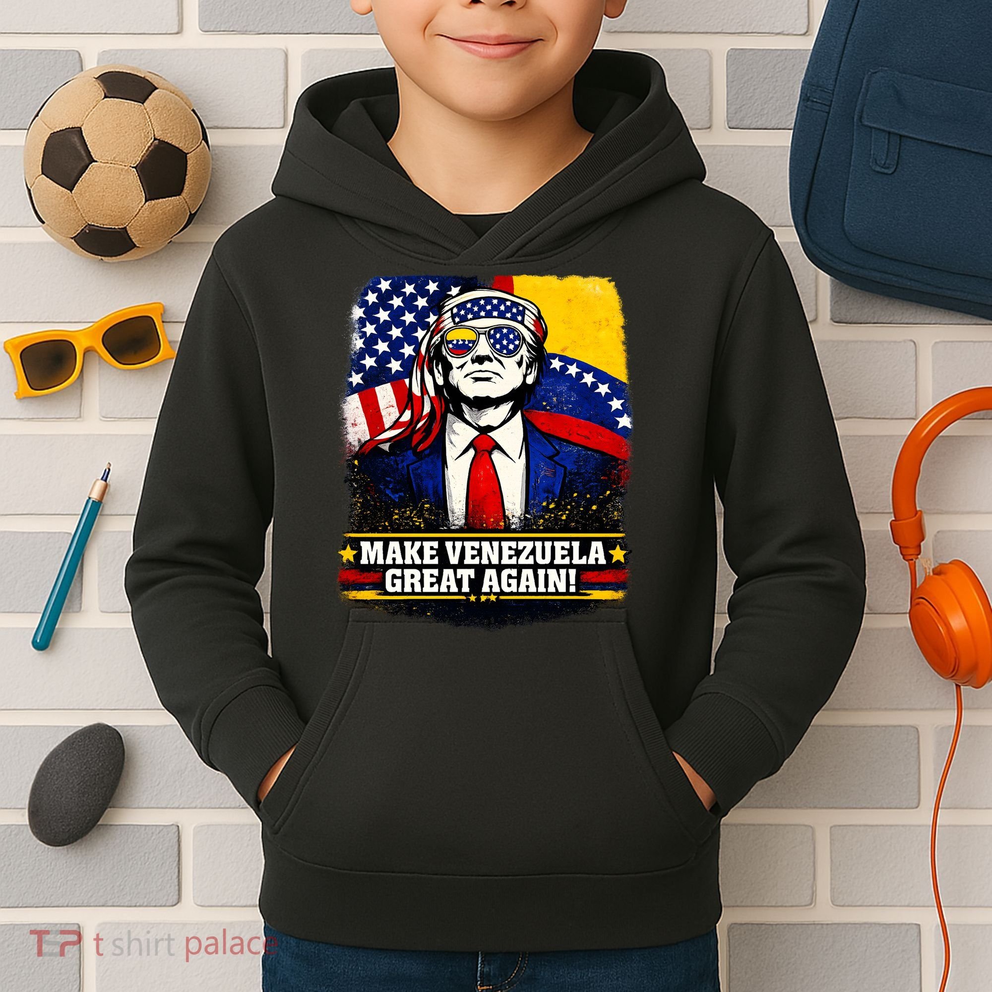 Make Venezuela Great Again Donald Trump Kids Hoodie