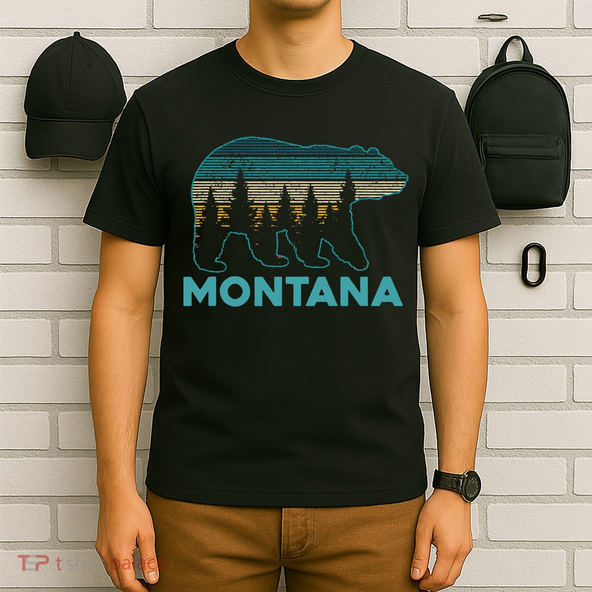 Montana Vintage Grizzly Bear Nature Hiking Souvenir Gift T-Shirt