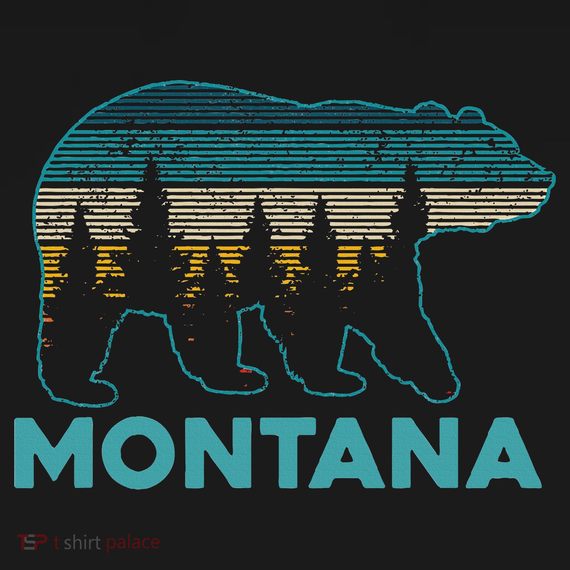 Montana Vintage Grizzly Bear Nature Hiking Souvenir Gift T-Shirt