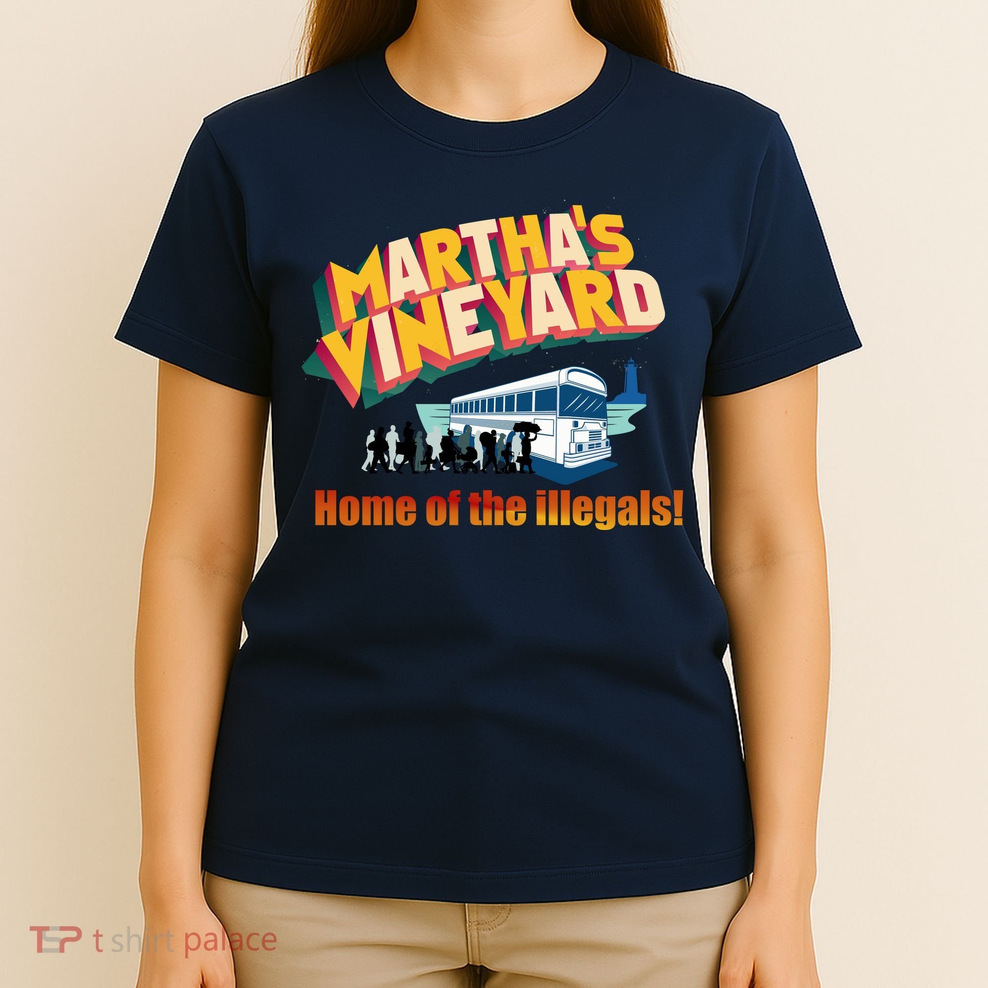 Martha's Vineyard Home Of The Illegals Funny T-Shirt