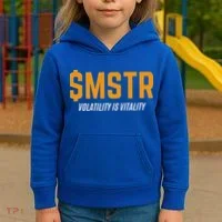 $Mstr Volatility Is Vitality Microstrategy Bitcoin Kids Hoodie thumb 3