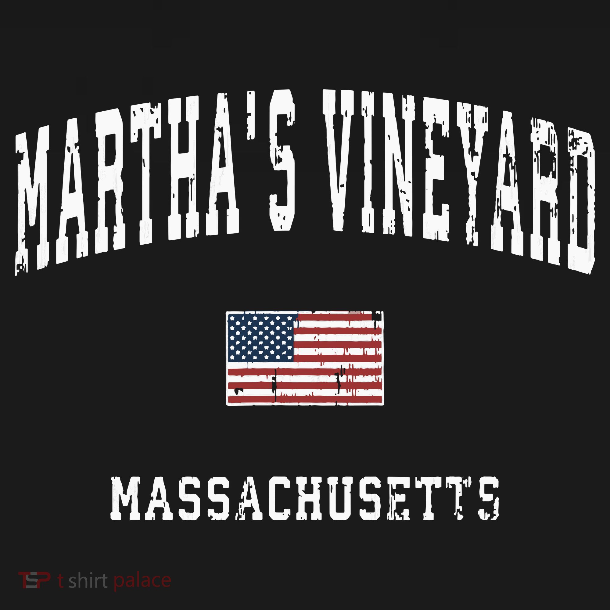 Marthas Vineyard Massachusetts Ma Vintage American Flag Coaster