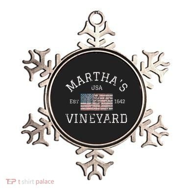 Martha's Vineyard Massachusetts American Flag USA Vintage Ornament