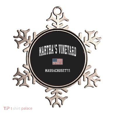 Marthas Vineyard Massachusetts Ma Vintage American Flag Ornament
