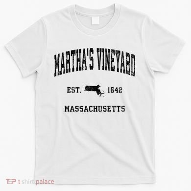 Marthas Vineyard Massachusetts Ma Vintage Established Athletic T-Shirt