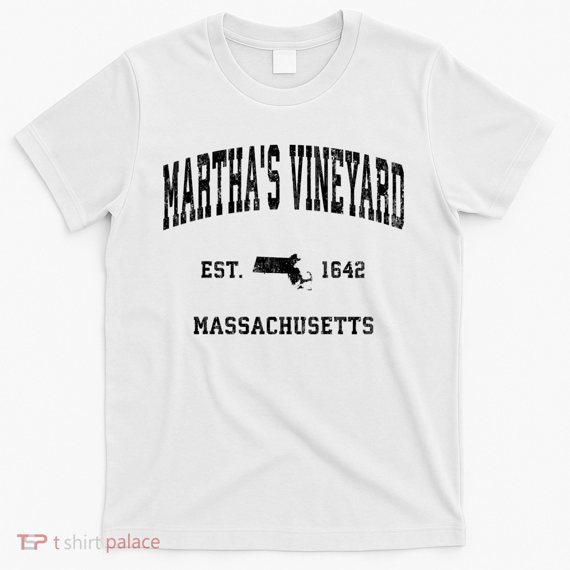 Marthas Vineyard Massachusetts Ma Vintage Established Athletic T-Shirt