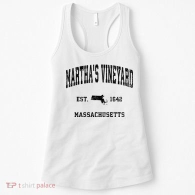 Marthas Vineyard Massachusetts Ma Vintage Established Athletic Women's Tank Top