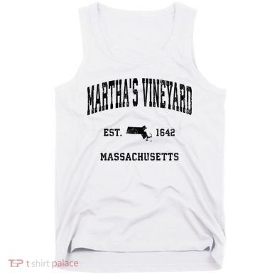Marthas Vineyard Massachusetts Ma Vintage Established Athletic Tank Top