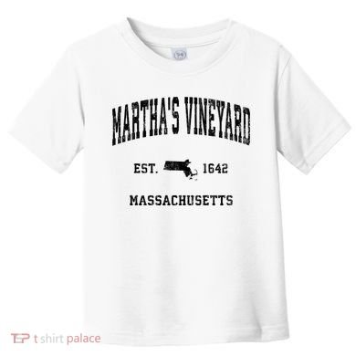 Marthas Vineyard Massachusetts Ma Vintage Established Athletic Toddler T-Shirt